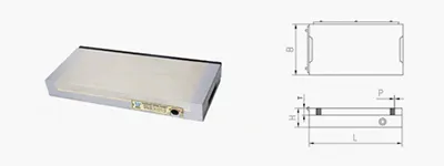 Piano magnetico permanente rettangolare in acciaio